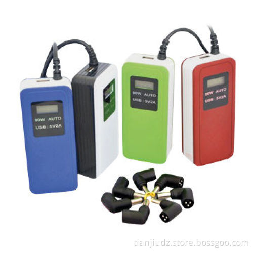 90W Universal LCD USB Power Chargers for Notebook with RoHS Compliant Material and 270g Weight